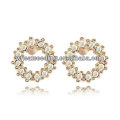 Hoop Small Round Stud Earrings With Crystal Setting 18K Gold Palted Jewelry zywg_013030722